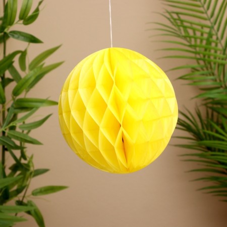 Ball paper decorative, diameter 20 cm, col. yellow
