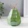 Souvenir ceramics, metal "Green pear with faces, with a twig" 10x10x16 cm