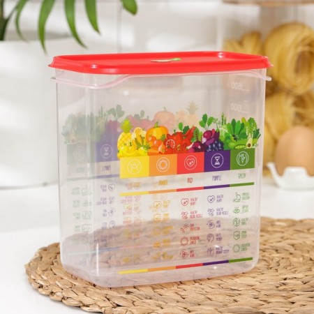 Vitaline container, 1.5 l, red color