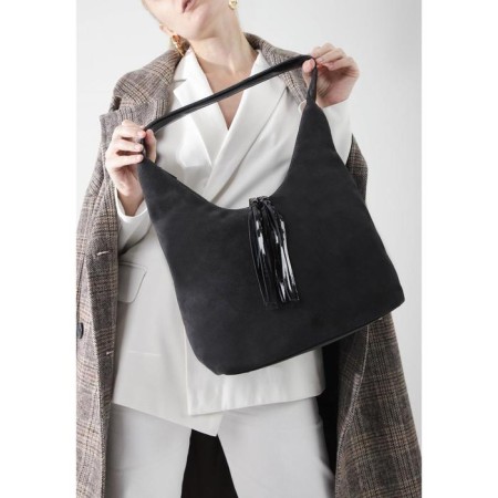 Bag-hoba, lightning department, external pocket, long belt, gray color-3