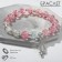 Bracelet "Joy" ballerina, white-pink color in silver, d = 7