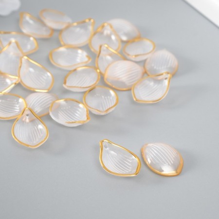 Decor for creativity Plastic "Transparent-gold" Set 25 pcs 2.3x1.6 cm-2