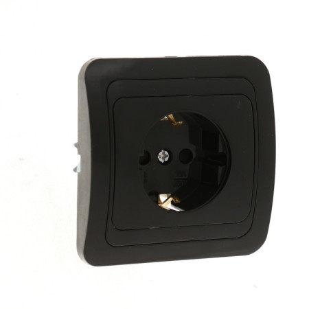 Single socket with Luazon Lighting "Orion", 16 a, hidden, with salary, black-1