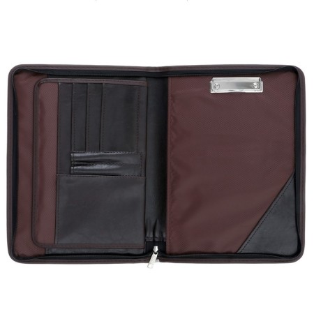 Business, artificial leather, 360 x 260 x 30 mm, with a metallic press, 6D07 "lux", brown-4
