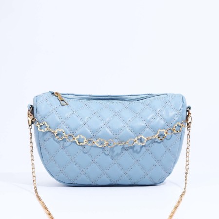 Bag Cross-Bodi with a zipper, blue color
