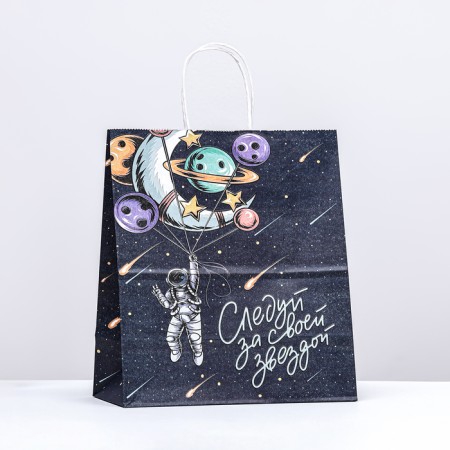 Paper package, craft 100 g/m2 25 x 22 x 12 cm "Follow the star"