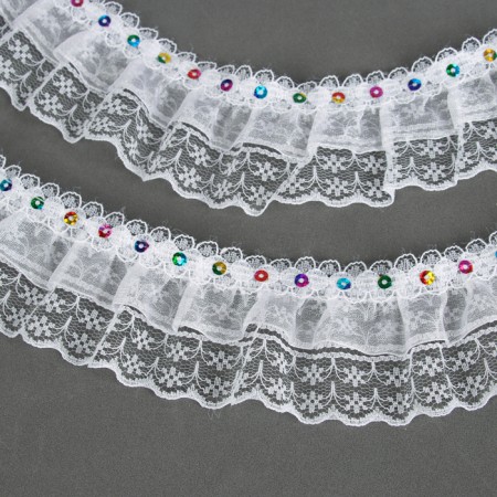 White braid, 4.5 cm, in a roll 10 m-2