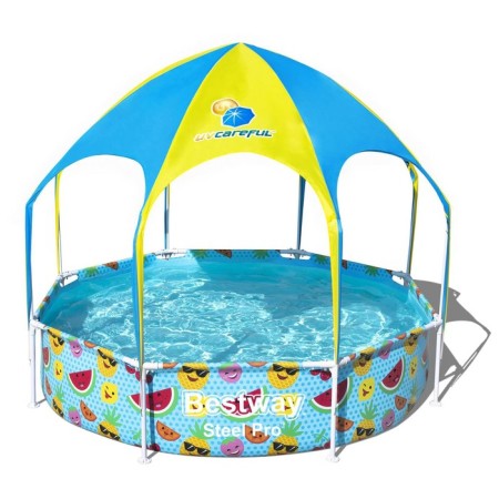 Steel Pro frame basin, with a canopy, 244 x 51 cm, from 2 years old, 56432 Bestway-2