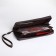 Male purse-clate on a zipper, brown color