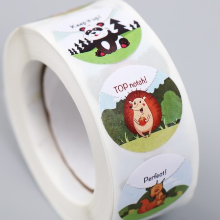 Stick Paper "Politing animals" d = 2.5 cm 500 pcs in a roll 3x6.5x6.5 cm-3