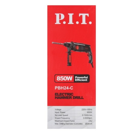 Perforator P.I.T. PBH24-C Master, 850 W, 2.4 J, SDS+, 5000 BLU/Min, 3 modes, case-12