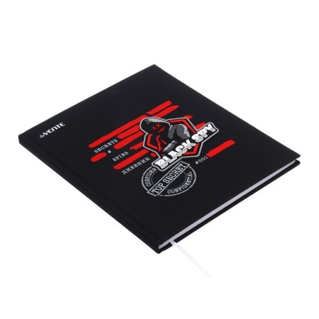 Universal diary for grade 1-11 Black Spy, solid cover, artificial leather, silk-screen printing, lies, 80 g/m2-1