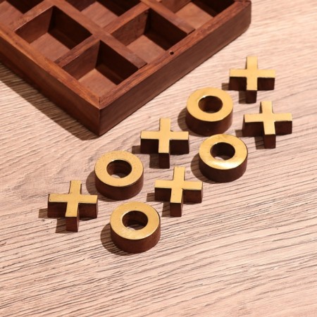 Game desktop "Cross-cuts" 13x13 cm, manpower, brass-6