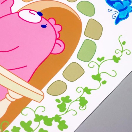 Sticker Plastic Interior color "Pink Bear on the balcony" 25x38 cm-2