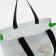 Household bag without fastening, white/light green color