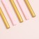 Set of candles for the Cake "Spark", 12 pcs, 8 cm, pink and gold metallic