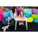 Table with wooden legs "alphabet with animals", white color