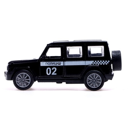 Metal “Police” machine, 1:48, inertia, doors open, black color-1