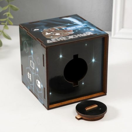 Piggy bank Cube "Cash Magnet" 10x10x10 cm-6