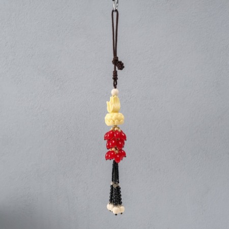 Suspension plastic, textile "Hands and lotus" 4x4x32 cm