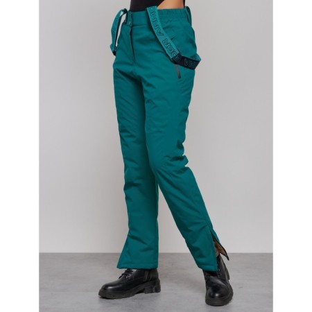 Semi -combinezone ski insulated female winter, size 50, green color-4