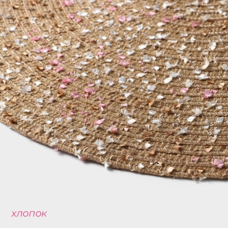 Serving napkin on the table "Serpentine", d = 38 cm, beige color-3