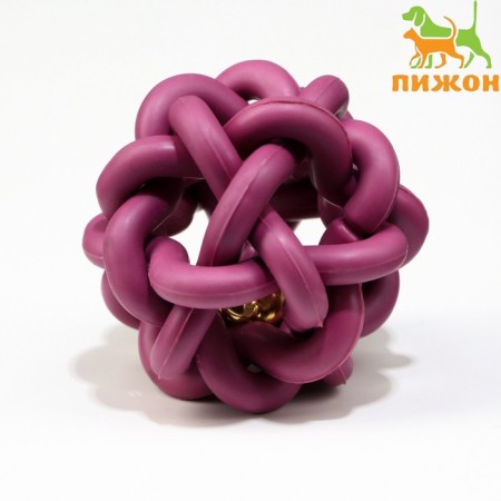 Rubber toy "molecule" with a bell, 4 cm, purple