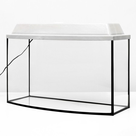 Aquarium "TV" with a lid, 55 liters, 63 x 25 x 36/41 cm, bleached oak-1