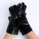 Carnival accessory- gloves, color black metallic, artificial leather
