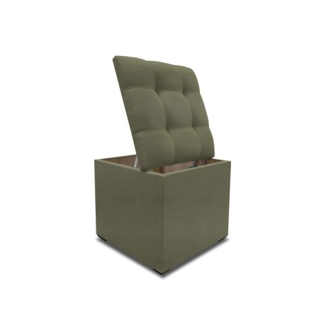 Puff with a lid and weighting, 400 × 400 × 420 mm, eco -leather, Marvel Pistachio color-2