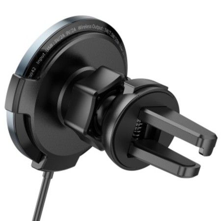 Hoco CW42 car charger, wireless, magnetic, PD, USB, 2 A, 1m, black-4