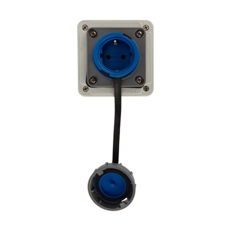 Wall moisture -waterproof socket with a lid 16 a, 2p+re, IP68 Rexant-4
