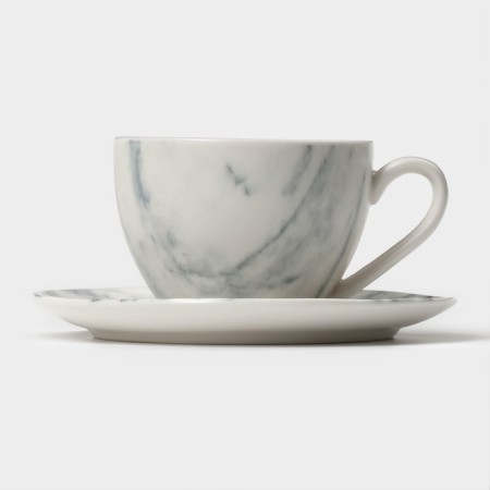 Набор чайный фарфоровый Magistro Real Marble, 4 предмета: 2 чашки 150 мл, 2 блюдца d=12,5 см-4