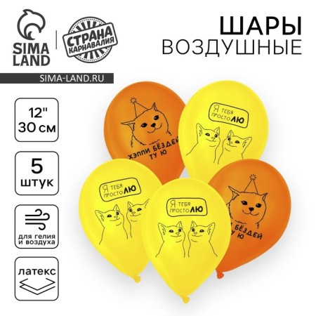 Shar Latex 12 "I love", cats, in a set of 5 pcs.