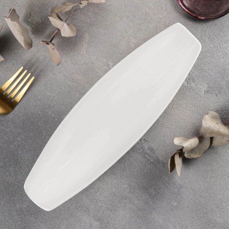 Porcelain dish, 26 × 7.5 cm, white color-1