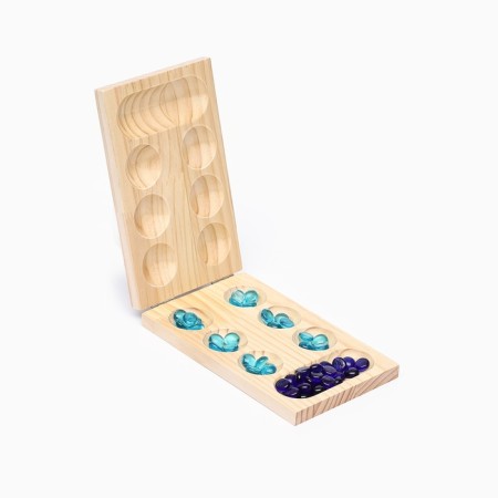 Board game for the logic "Kalah. Mankala", 48 pebbles, 22 x 13.5 cm-1