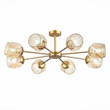 Ceiling EVOLUCE lamp. Sle155412-08. Pallo. 8x60 watts, E27, 90x90x25 cm, golden color