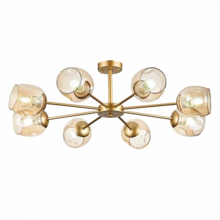 Ceiling EVOLUCE lamp. Sle155412-08. Pallo. 8x60 watts, E27, 90x90x25 cm, golden color