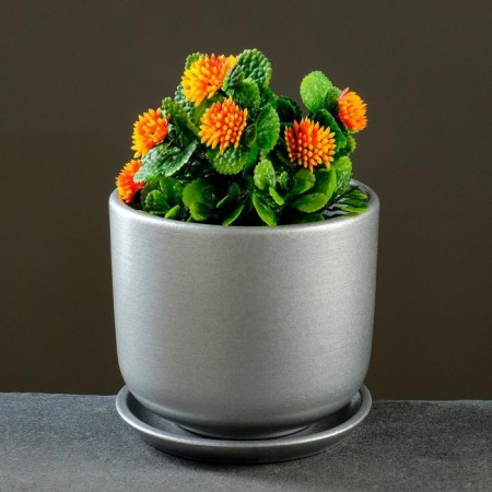 Flower Pot "Metallic" No. 2 (D12) cylinder, 0.9 liters