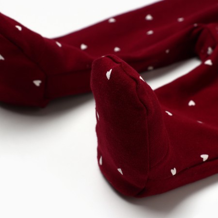Details for children with closed legs "Bear", burgundy color, height 62-3