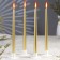 A set of antique candles, 2.2x 30 cm, 4 pieces, gold metallic