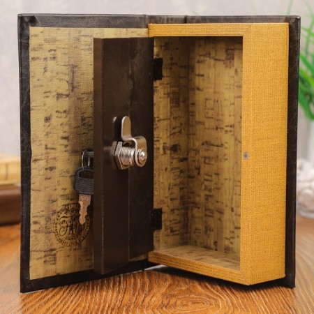 Safe leather book with embossing "Monetary Fund" 21x13x5 cm-2