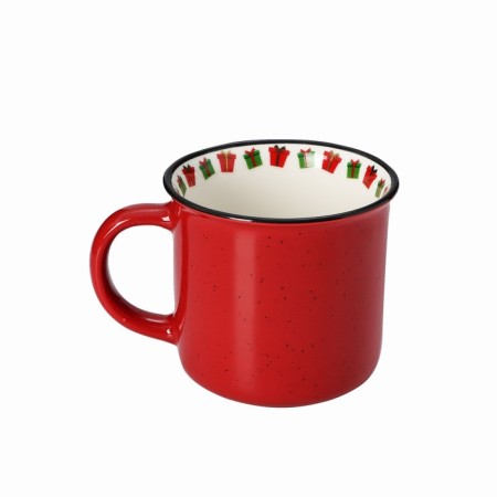 Porcelain share mug "New Year's mood", 380 ml, red color-1