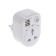 Universal turning adapter, s/h, 250v, 16a, 2usb, 2.1a, white, tdm