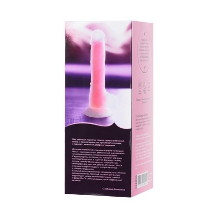 Phalloimitator, glowing in the dark, silicone, transparent pink, 20 cm-5