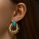 Earrings "turquoise world" sphere, blue color in gold