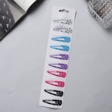 Invisibility for hair "Lira" (set of 10 pcs) stars, 4.5 cm, mix-1