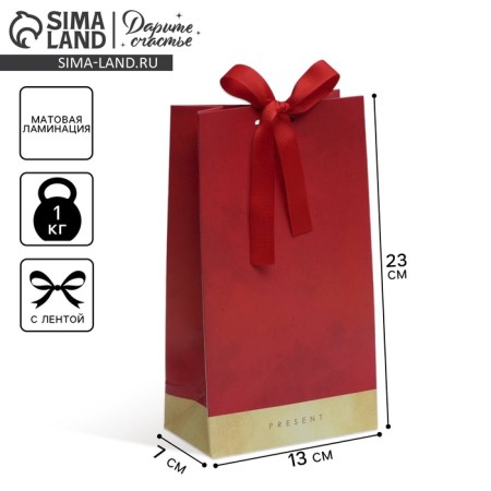 Gift package with tape, packaging, "Present", 13 x 23 x 7 cm-1