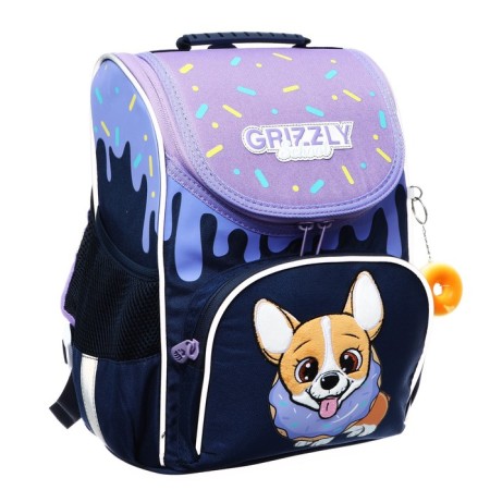 School standard, 33 x 25 x 13 cm, Grizzly RAM-384, + bag for shoes, black/turquoise-1