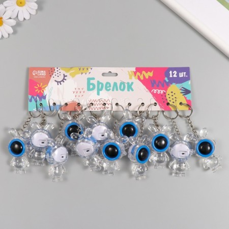 Light light on the ring "Bunny-cosmonaut" blue, flashes LR41x3 pcs 2x4x7 cm-4